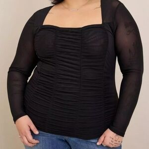 Torrid Elegant Black Long Sleeve Women's Top Size 1X